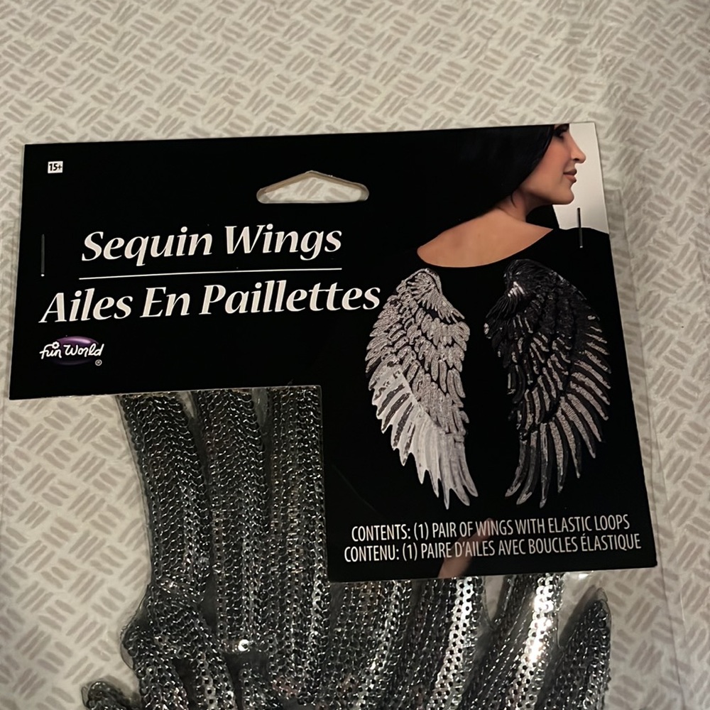 Sequin Angel Wings Patch DIY Embroidered Applique Wings for Jackets